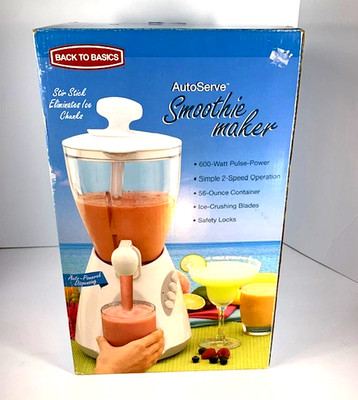 Back to Basics. AutoServe Smoothie Maker Blender 56 oz 600 Watt White NEW IN BOX