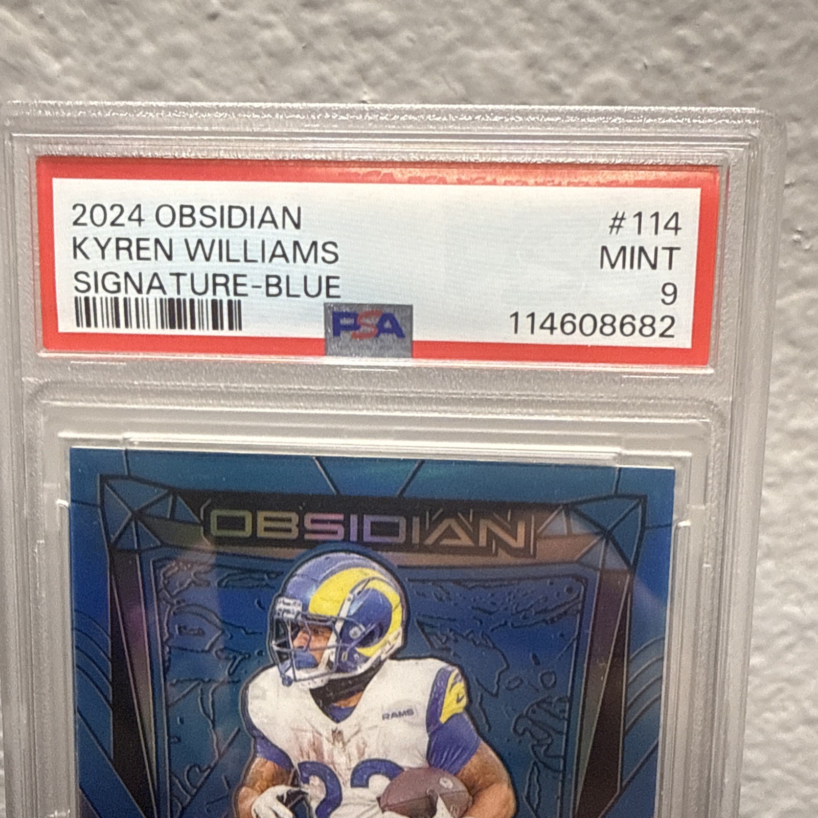 🔥🔥 2024-Obsidian Kyren Williams, Blue Auto /25 PSA 9 🔥🔥 view 2
