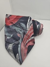 Alexander Lloyd Black Red Abstract Mens Tie Made in USA 69" x 3.75 Extra Long