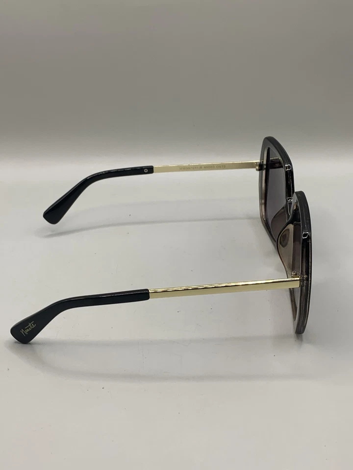 Gafas de sol Nanette Lepore NN353 OXTS negro marrón moda marco cuadrado de gran tamaño Foto 3 de 4