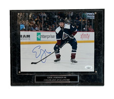 Erik Johnson Autographed Avalanche 8x10 Photo w/ Plaque (13