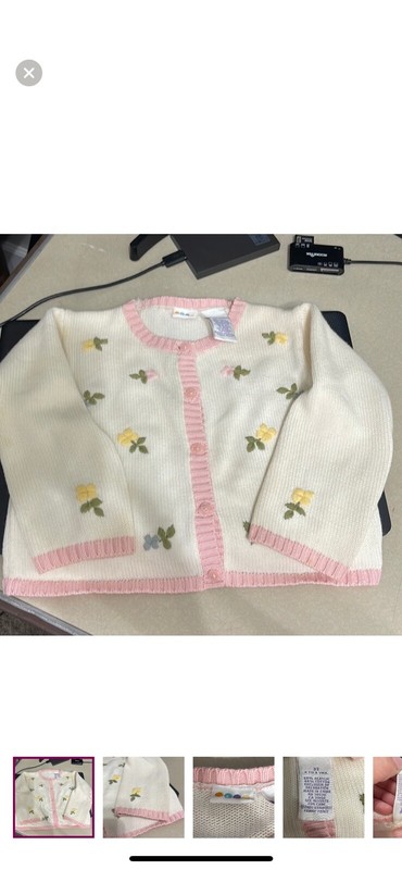 Gymboree Girls Size 3T Button Up Embroidery Sweater