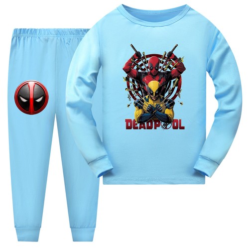 Kinder Deadpools Nachtwäsche Mädchen Jungen Langarm Oberteil Hose Outfit Schlafanzug Pyjama Set - Bild 8 von 52