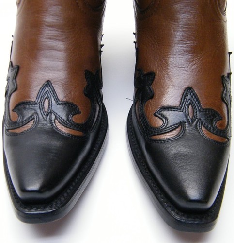 WOMENS CORRAL 2832 BROWN BLACK LEATHER COWBOY WESTERN INLAY BOOTS SZ 7 B 7B - Picture 5 of 10