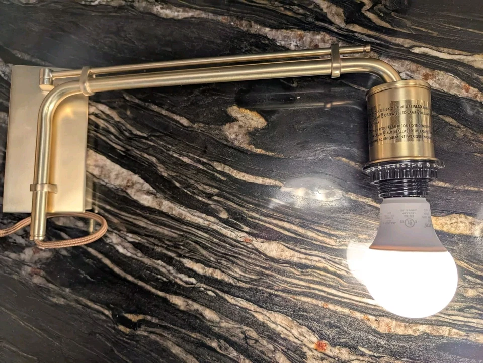 REJUVENATION Rue Swing Arm Sconce-Aged Brass-NEW - Image 3 of 4