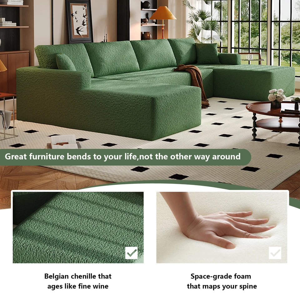 Sectional Sofa Free Combination Sofa U-shaped Sofa DIY Sofa Tatami Modular Sofa - Image 2 of 4