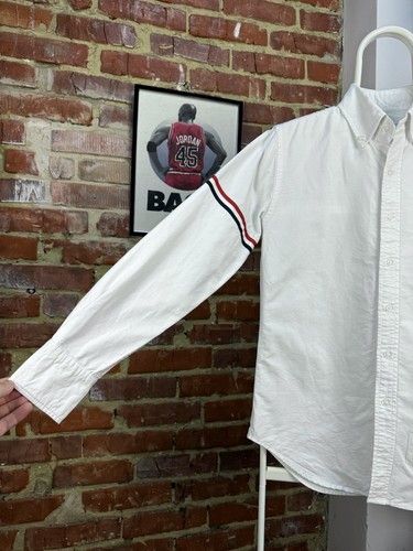 Men's THOM BROWNE New York White Oxford Long Sleeve Shirt Size 2 Made in Japan - Picture 18 of 23