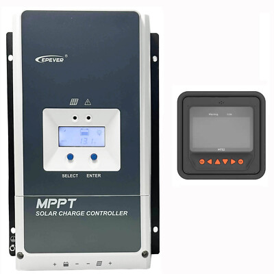 Used EPEVER 60A MPPT Solar Charge Controller Max PV 200V with MT52 12/24/36/48V