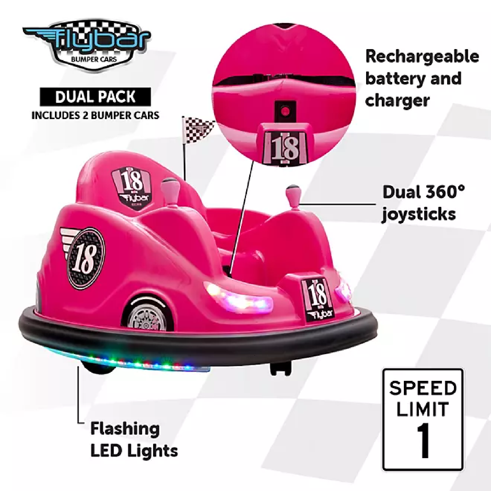Flybar 6Volt Battery Powered Electric Bumper Cars, 2 Pack eBay