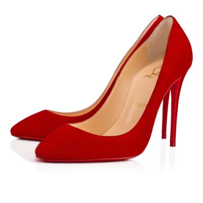 Christian Louboutin スエード パンプス レッド　37 Christian Louboutin Eloise 100 Loubi Red Suede Classic Stiletto