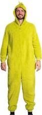 Adult Unisex Grinch Sherpa Ugly Christmas Union Suit with Hood Zipper