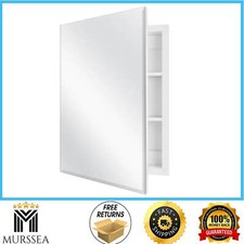 23 in. x 30 in. Surface Mount Beveled Frameless Medicine Cabinet W/ Mirror NEW