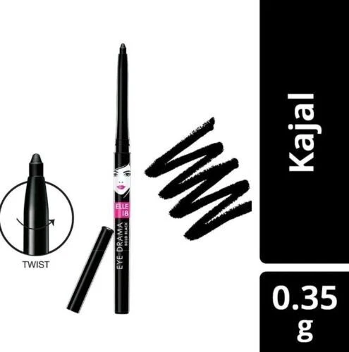 3 X Elle 18 Eye Drama Kajal, Super Black, Smudgeproof & Waterproof, 0.35 gm - image 4 of 4