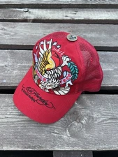 Ed Hardy Vintage Y2K Style Tattoo Red Cap