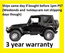 Black replacement Soft Top and Rear Tinted Windows  97-06 FOR Jeep Wrangler TJ