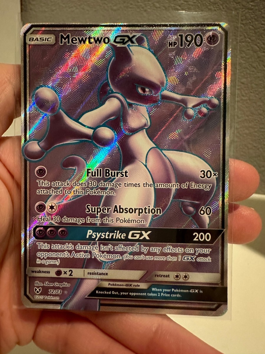 Pokemon Mewtwo GX 72/73 Full Art Shining Legends NM 0601#26