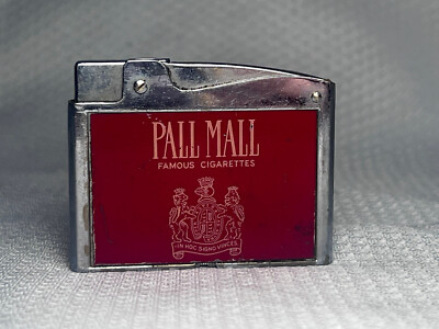 Vtg Continental Pall Mall Famous Cigarettes Advertising Slim Flat Lighter