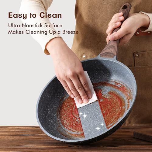 SENSARTE Nonstick Frying Pan Skillet, Swiss Granite  Assorted Sizes , Colors 