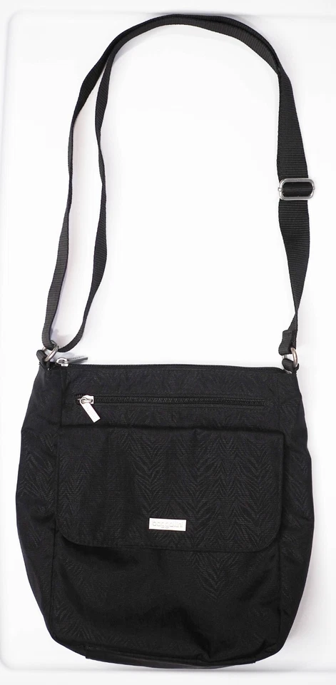 Baggallini Town Bag Black Crossbody Shoulder Purse Travel Pockets Strap EUC