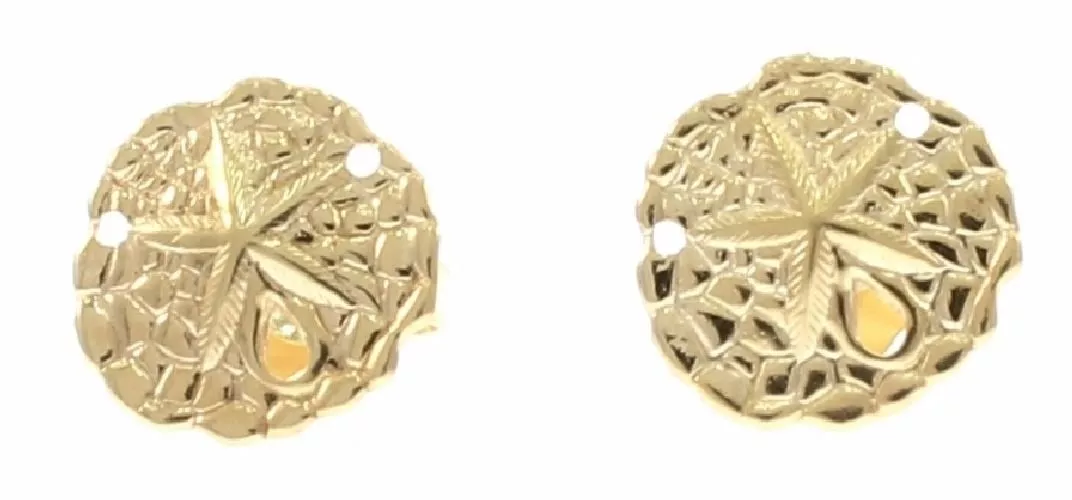 Gold sand dollar earrings cheap