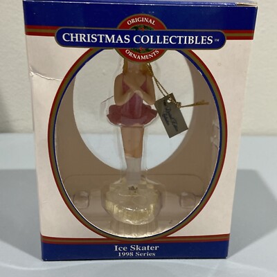 Vtg Original Ornaments Christmas Collectibles 1998 Ice Series Ice Skater