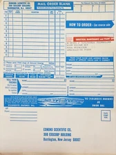 Vintage Edmund Scientific Blank Order Form