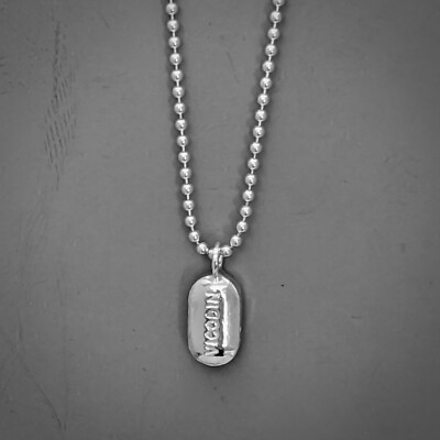Vicodin Necklace Pendant - Sterling Silver - Authentic Pill - PillBling