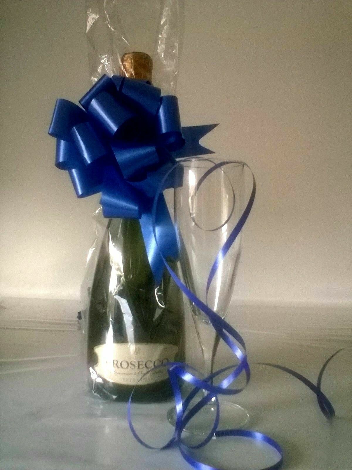 Clear Cellophane Wine Bottle Bags, Bows, Gift Bags, Ideal decoration