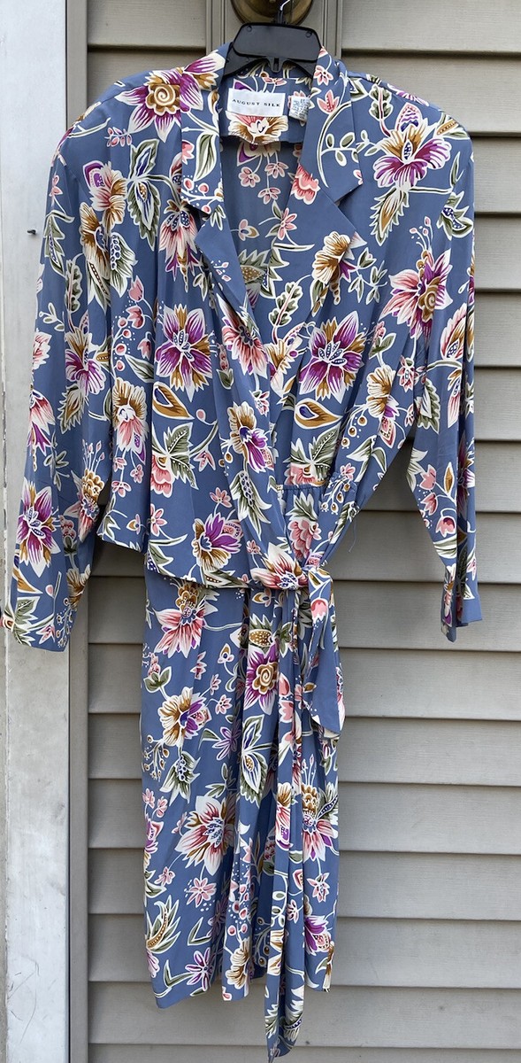 august silk collection dress August Silk Vintage Dress 100% Silk Multicolored Size 22