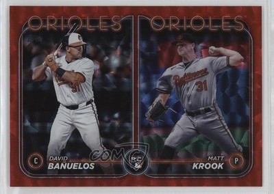 2024 Update Combo Red Crackle Foilboard David Banuelos Matt Krook Rookie RC 2qw