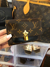 Louis Vuitton Monogram Wallet Brown/Black/Gold - Flower Lock Pocket Card Holder