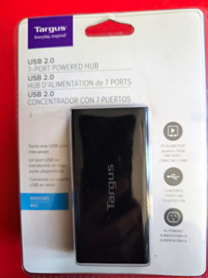 Targus ACH215TT USB 2.0 7-Port Powered Hub/Splitter Box, Black | eBay