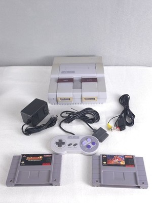 Super Nintendo SNES Console Bundle Tested Works Pac Man 2 Aladdin Controller 