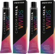 2 Pack Pravana ChromaSilk Hair Color DirectDye Silver