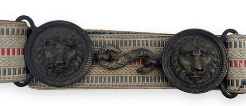 Original French 1850s-1860s Cavalry Officers Snake Buckle On Original Sword Belt