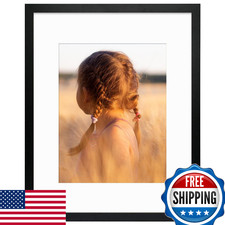 Golden State Art, Simple and Stylish Picture Frame with Mat  Real Glass Vertica