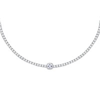 Morellato Damen Halskette Tesori Tennis 925 Silber - WeißE Kristalle
