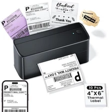 4x6 Bluetooth Thermal Label Printer Shipping Label Printers for Small Business