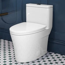 HOROW T0307W Elongated One Piece Toilet 1.1/1.6 GPF Dual Flush 12'' Rough-In