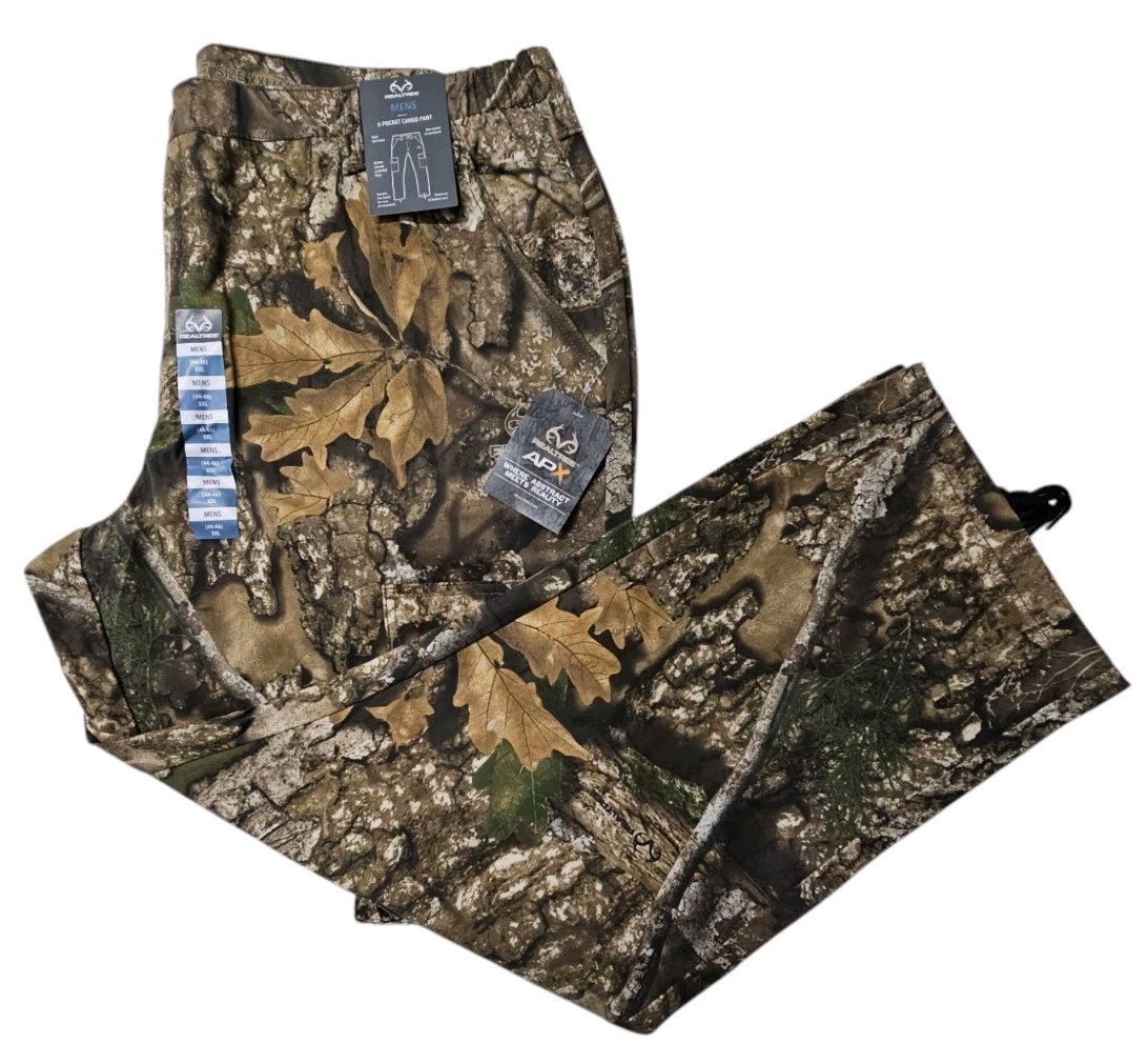 RealTree Edge Stretch Waist 6 Pocket Camo Cargo Hunting Pants MENS
