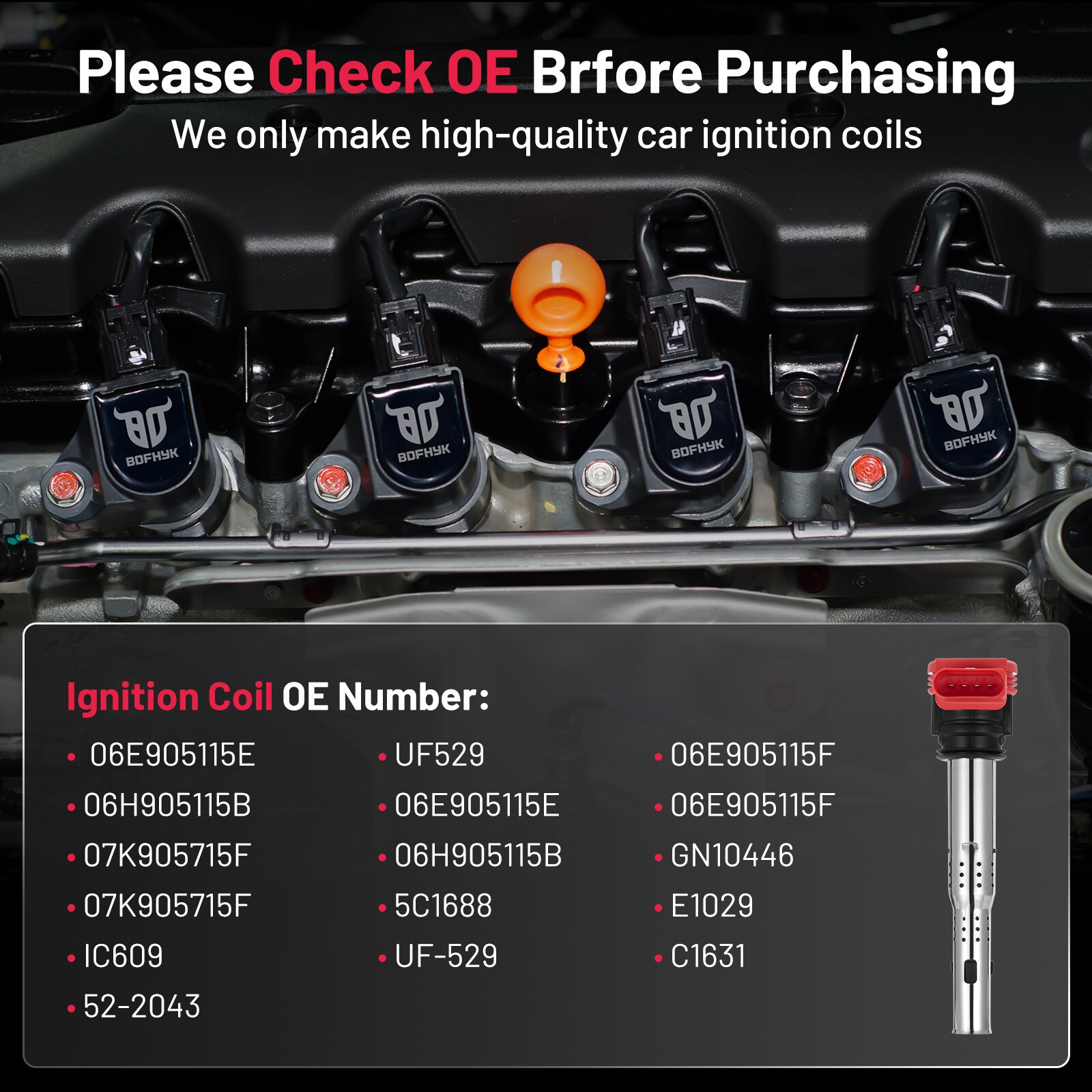 Audi R8 2008-2012 Ignition coils 6 pcs