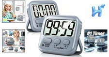 2 Pack Digital Timer for Kids, Magnetic Countdown Kitchen Timers for Cooking,...