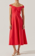Astr the Label Women's Charelin Off-the-Shoulder MIDI Dress - Red XL
