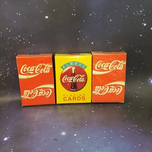 VTG Coca-Cola Coke playing cards lot of 3 Factory Sealed - US Playing Card Co.