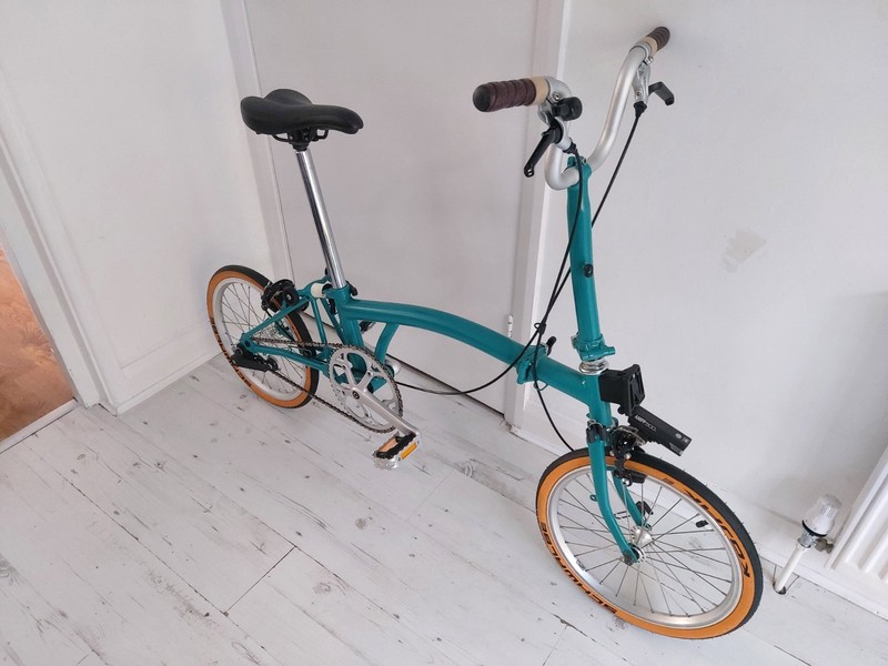 Brompton M1E Lagoon Blue Foldable Bike