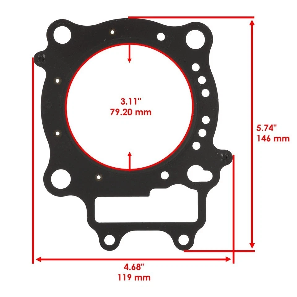 Junta de culata para Honda CRF250R 2005-09 / CRF250X 08-2017 12251-KRN-731 Foto 3 de 4