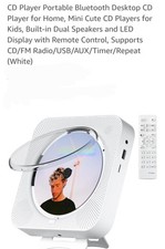Bluetooth Portable CD Player w/ Cassette Adapter Speakers AUX/USB/SD Radio