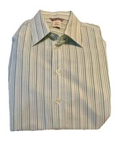 Versace Classic Striped Button Shirt Long Sleeves Men’s Size 16/41