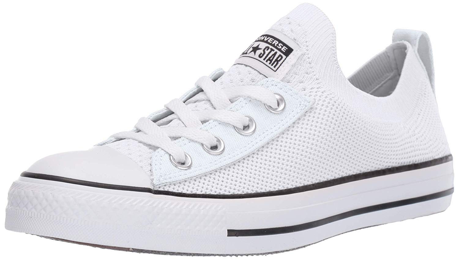 Converse Chuck Taylor All Star Shoreline Knit Slip-On, White/Black/White, Womens