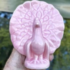 Vintage McCoy Pottery Pink Peacock Wall Pocket Vase Ceramic Planter USA Cottage